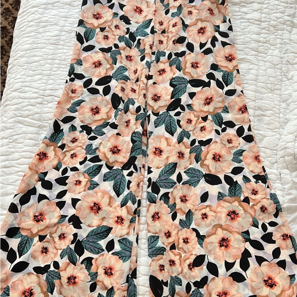 Show Me Your MuMu Peach Floral Wide-Leg Pants